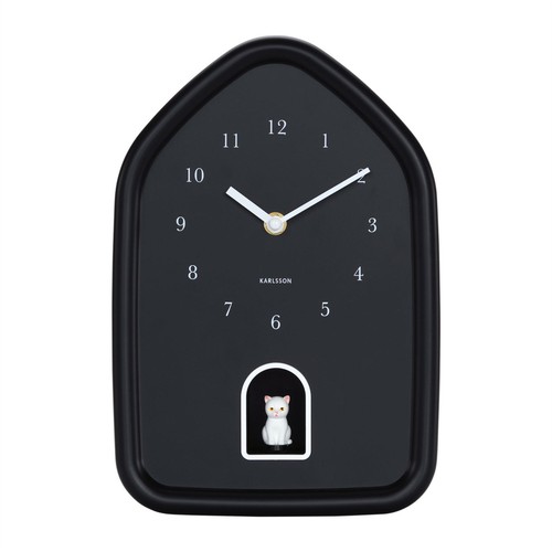 Meowing cat wall - meowing, clock