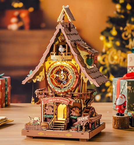 Rokr cuckoo clock wooden - cuckoo, 3d